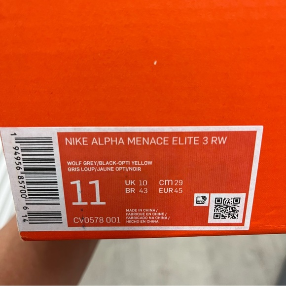 Nike Alpha Menace Elite 3 RW Wolf Grey Football Cleats CV0578-001 main image 8